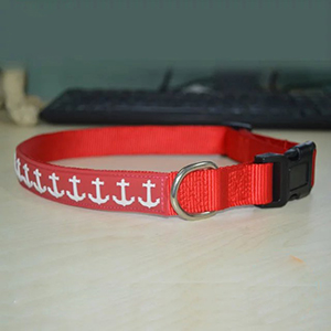 Fabric and Soft Genuine Leather Webbing Dog/Cat/ Pet Collar