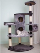 Large White Pet Cat Climbing Tree with Condo House