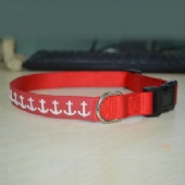 Fabric and Soft Genuine Leather Webbing Dog/Cat/ Pet Collar