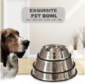 Various Sizes Stainless Steel Round Pet Dog Bowl